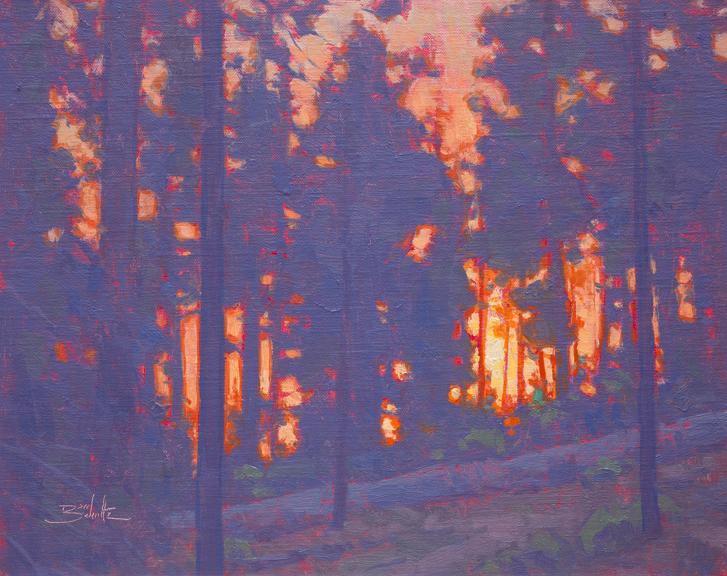 DSH19-01 Forest Sunset 11x14 oil 1400 F