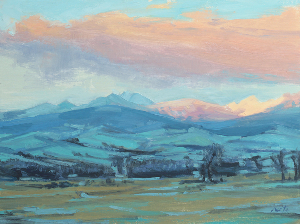 NR13-10 Winter Sunset Study, 9x12, OCP, $700 f WEB