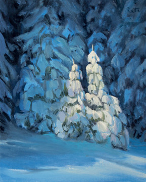 NR14-02 First Light, Snowy Pines 10x8 O-CP $715 F WEB