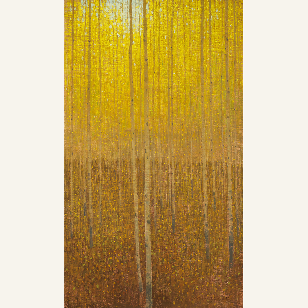 DG16-07 Falling Yellow Leaves, 24x14 inches, Oil on Linen Panel F 3,200 WEB