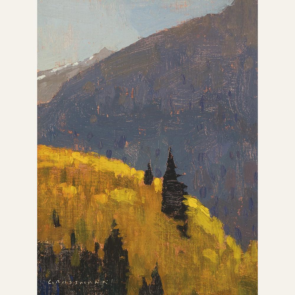 Autumn Layers Near Kebler Pass, 8x6 inches, oil on linen panel