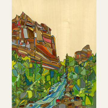 KH18-06 Katherine Homes Eldorado Canyon 14x11 watercolor on birch panel $1600