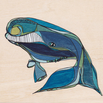 KH18-10 Katherine Homes North Atlantin Right Whale 4x4 watercolor on birch panel $300 WEB