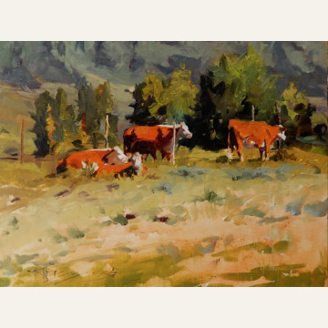 RW18-01 Robin Weiss Hereford Heaven 11x14 oil on panel $800 WEB