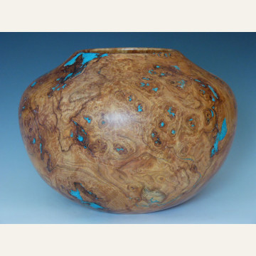 BF18-15 Aspen Burl with Turquoise R427 10.25x7.5 wood turning 875 WEB