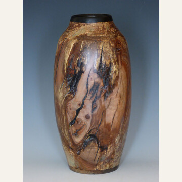BF20-03 Vase Apple ebony rim T318 9.5x4.75 woodturning 825 WEB