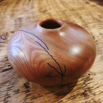 BF20-12 Small enclosed elm with lapis T427 2.5x4 woodturning 425