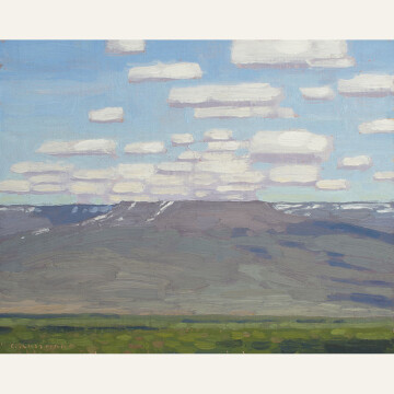 Spring Clouds and Shadows over the Grand Mesa, 8x10 inches, oil on linen panel