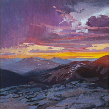 NR21- Whetstone Sunset in Purple and Pink 10x10 oil 1200 F