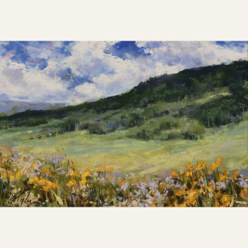 CT21-08 Yellow Wildflowers, Crested Butte 7x10 pastel 950 F WEB