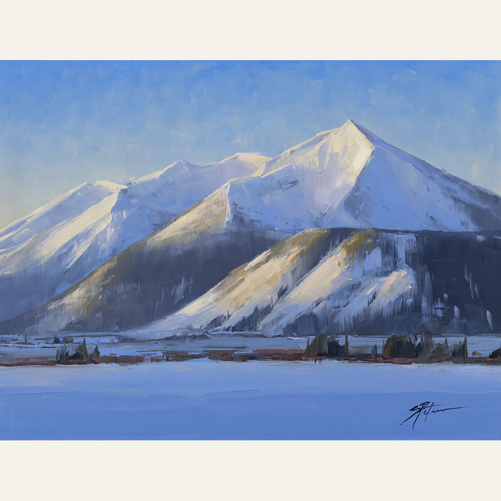 SP22-04 Winter Morning, Crested Butte 12x16 oil 1400 F WEB