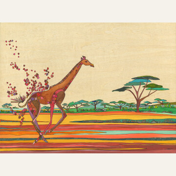 KH22-01 Fleeing Giraffe 12x16 watercolor 1700 F WEB