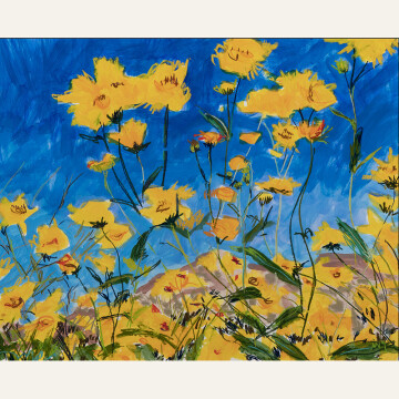 IK22-24 Through Wild Sunflowers 22x30 acrylic and pastel 3950 F