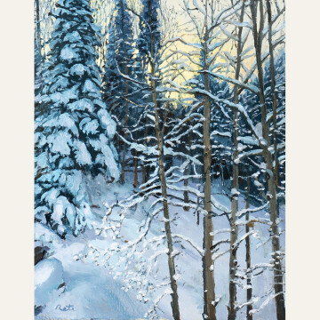 NR23-01 Powder Day in the Trees 14x11 oil 1800 F