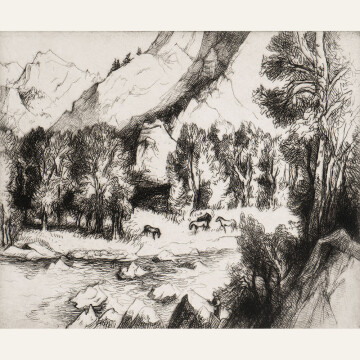 GK23-01 Along the Roaring Fork 7.5 x 9 etching and drypoint 2000 F WEB