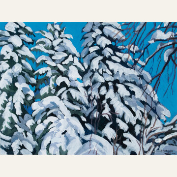 PS23-11 Snow Laden Trees 8.5x11.25 acrylic 850 WEB